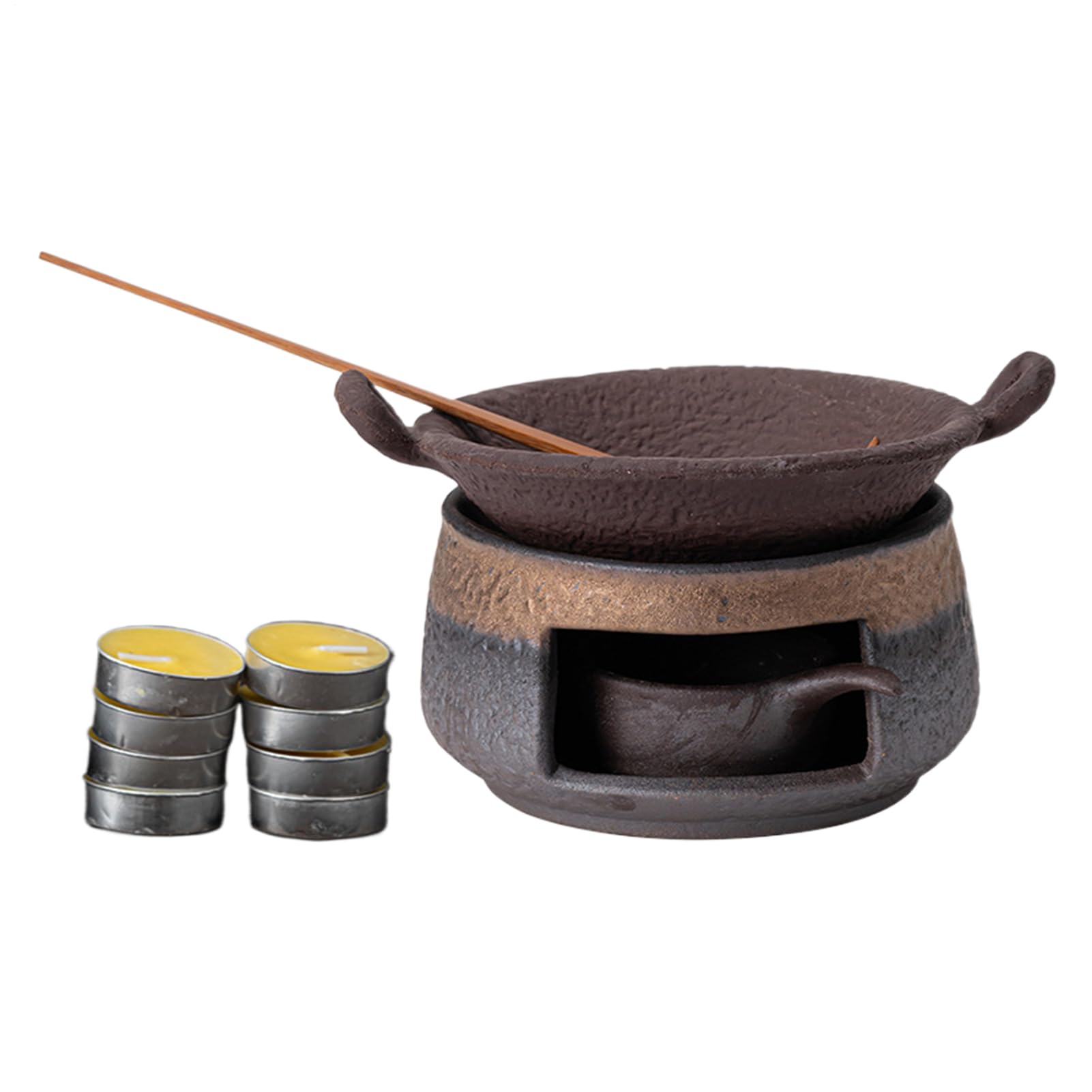 Duftlampe | Keramik-Tee-Herdwärmer, Teelicht- -Schmelzwärmer mit 8 Kerzen | für Teekanne, Tasse, Meditation, Entspannung, Heimschreibtisch