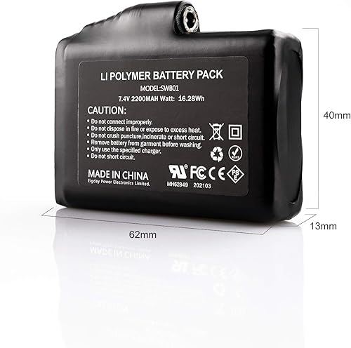 Miniatura 5 de BARCHI HEAT 7.4V 2200MAH Batería Recargable Accesorios para Guantes Calentados Calcetines Sombreros (2PCS)