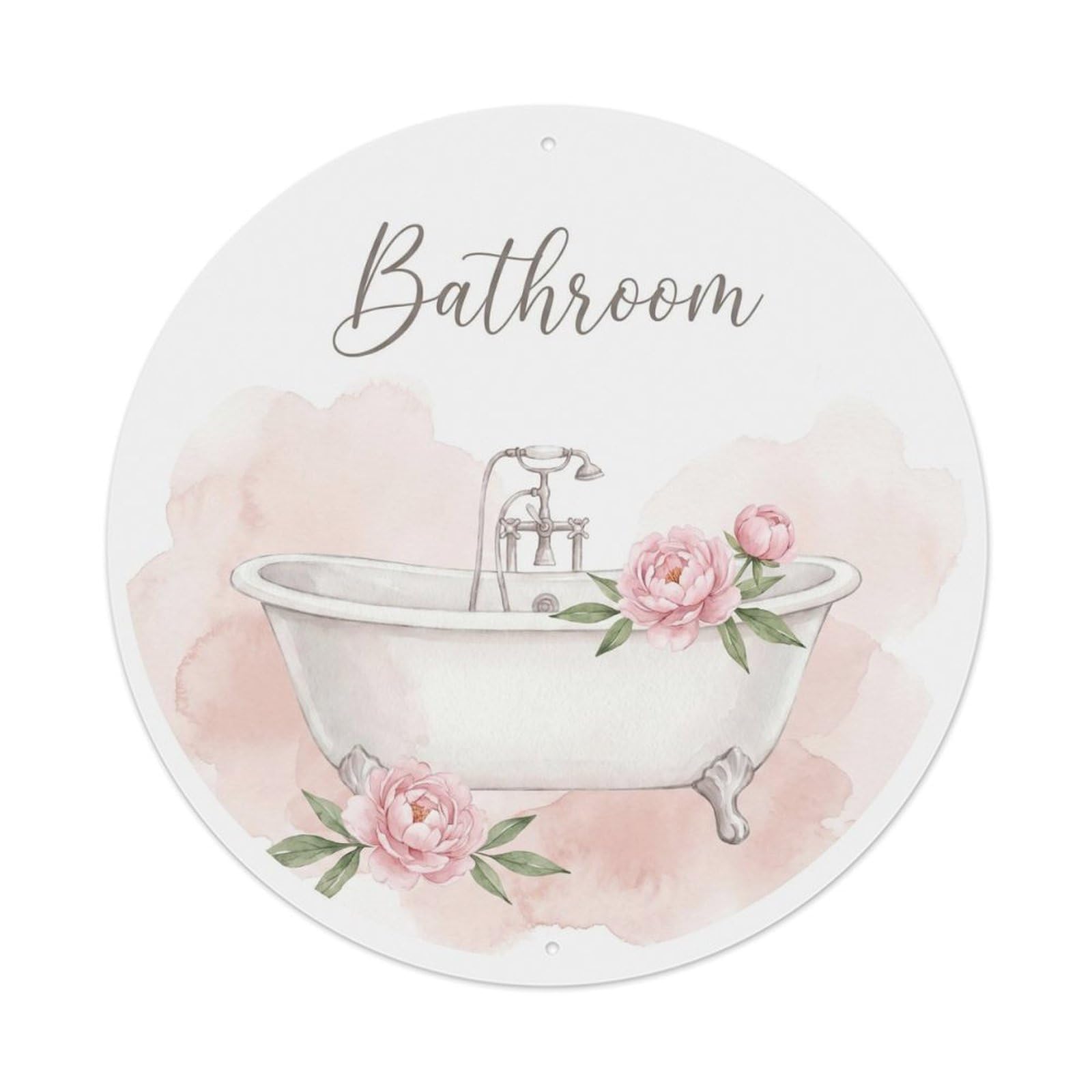 Fqnyr Style Bathroom Peony Cottage Bathroom Wall Metal Tin Sign