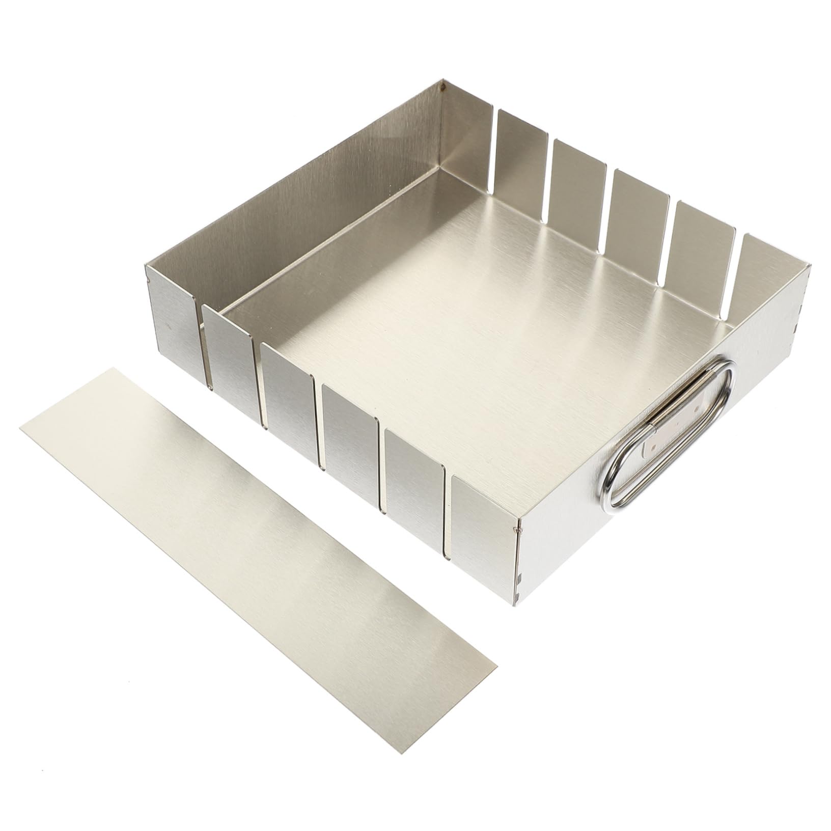 ULTECHNOVO Moule à Gâteau Rectangulaire Surface Lisse et Démoulage Facile en Acier Inoxydable Argenté pour Nougat et Pâtisserie Maison Boulangerie