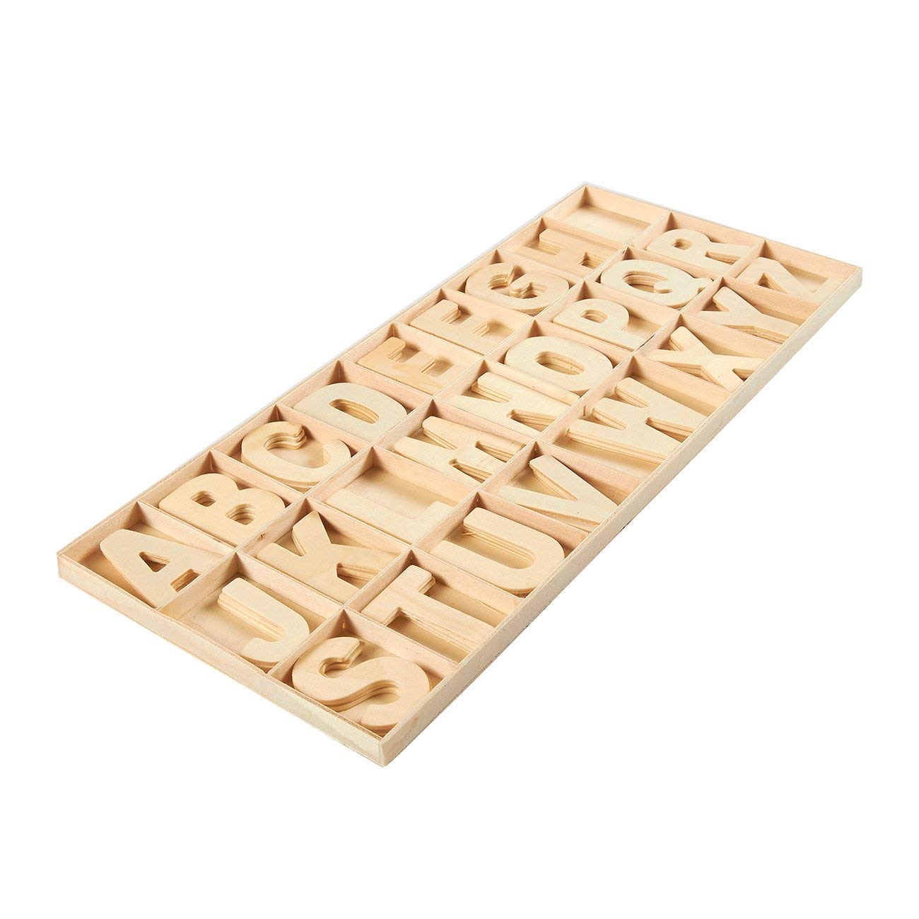 Arham Mktg Alphabets Wood Letters Set for Kids Art, Home Decor and Craft Multipurpose (Size:- 3CM, 5 Pieces of Each Alphabet)