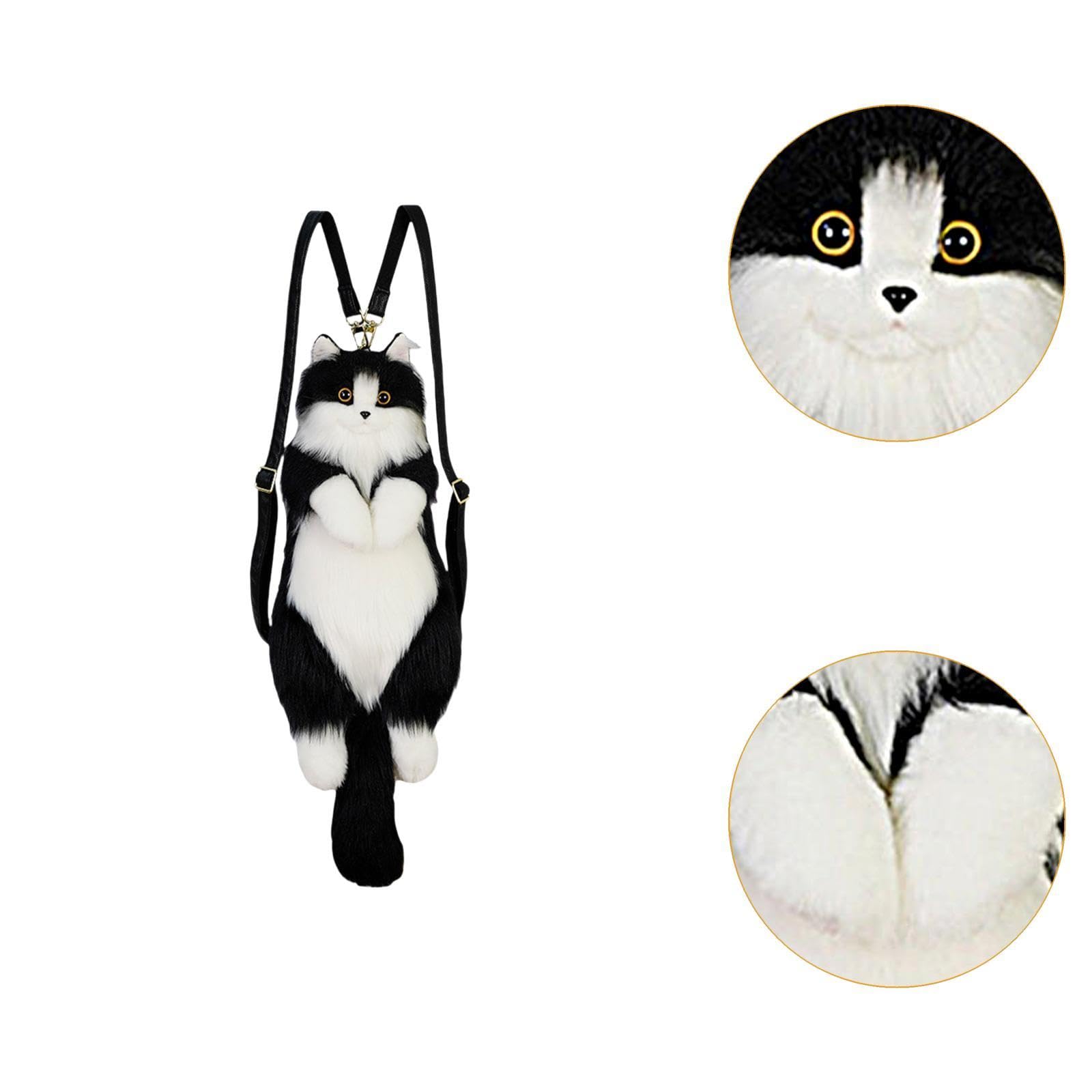 LOVIVER Sac à Dos en Peluche pour Chat Mignon, Sac pour Adultes et Enfants, Amoureux des Chats, Cadeau d'Anniversaire, Pas d'Écharpe