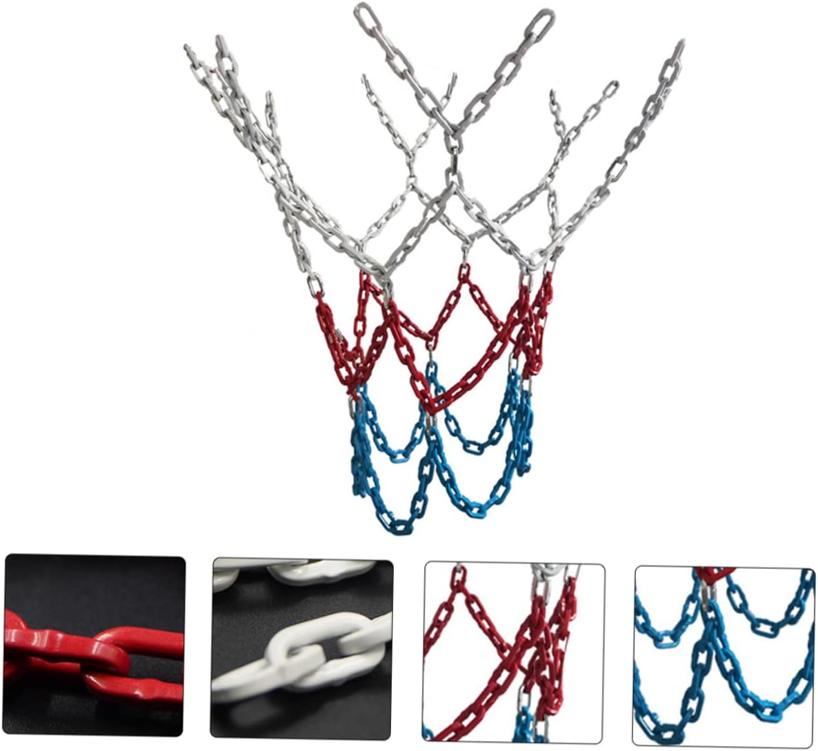 Toyvian 1Pc Tricolor Basketball Net Heavy Duty Ball Mesh for Courts Design Stable Structure Easy to Use for Schools and Sports Facilities