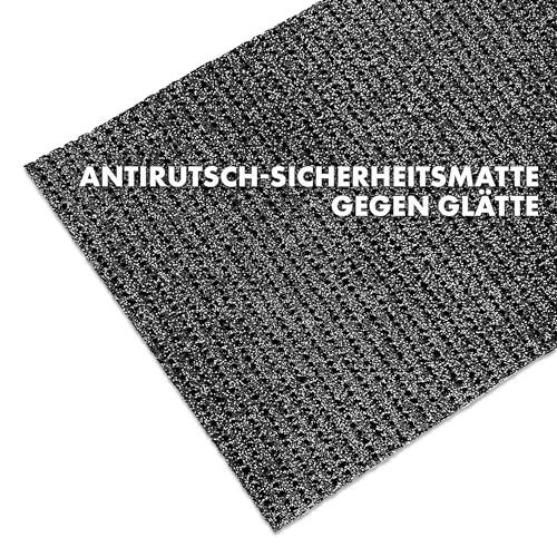 etm Sicherheitsmatte gegen Glätte - Outdoor Teppich mit Rutschfester Granulat Beschichtung - Antirutschmatte für Außenbereich - 120 cm Breite und viele Farben und Längen (1 m, anthrazit)