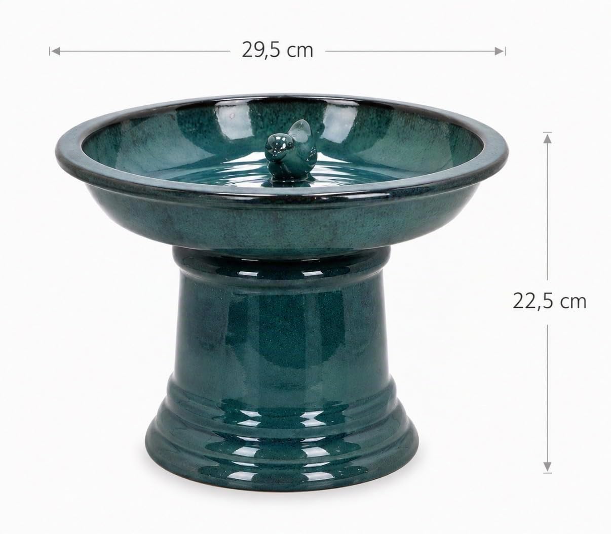 Dekorative Vogeltränke/Vogelbad aus Keramik mit stabilem Fuß. Ideal für Garten, Terrasse oder Balkon und perfekt als stilvolle Wasserstelle für Wildvögel.