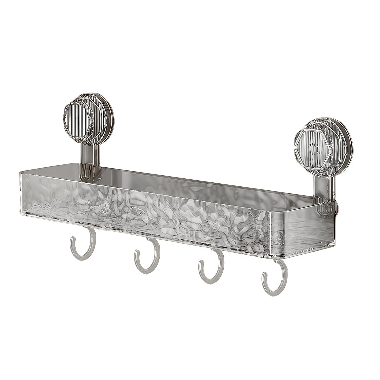 Corrugated Suction Cup Shower Shelf 2025 New Detachable Wall Mounted Shower Caddy Drilling-Free Bathroom Storage Rack for Inside