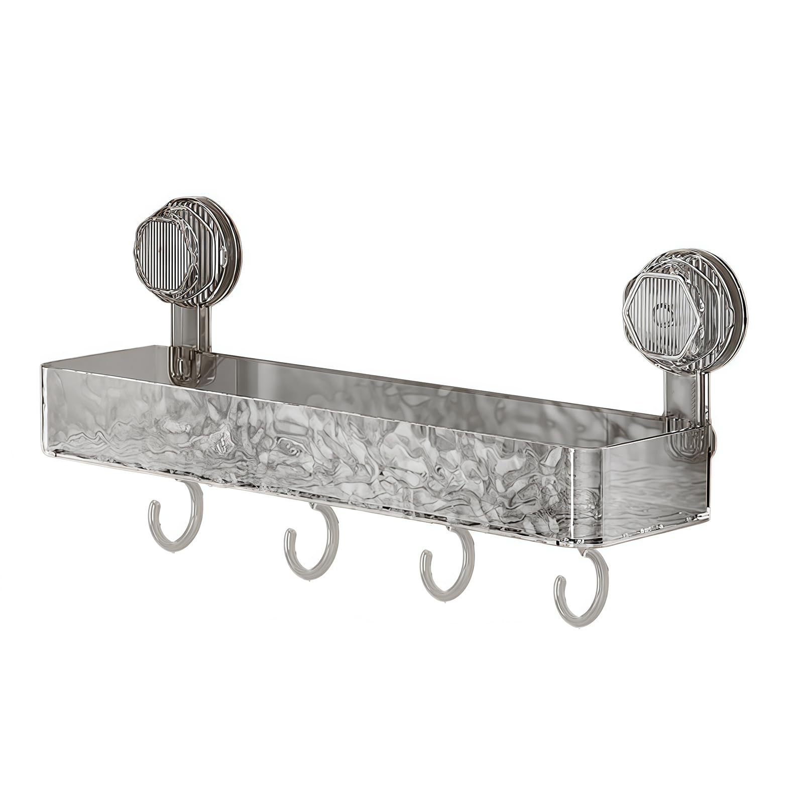 Corrugated Suction Cup Shower Shelf 2025 New Detachable Wall Mounted Shower Caddy Drilling-Free Bathroom Storage Rack for Inside