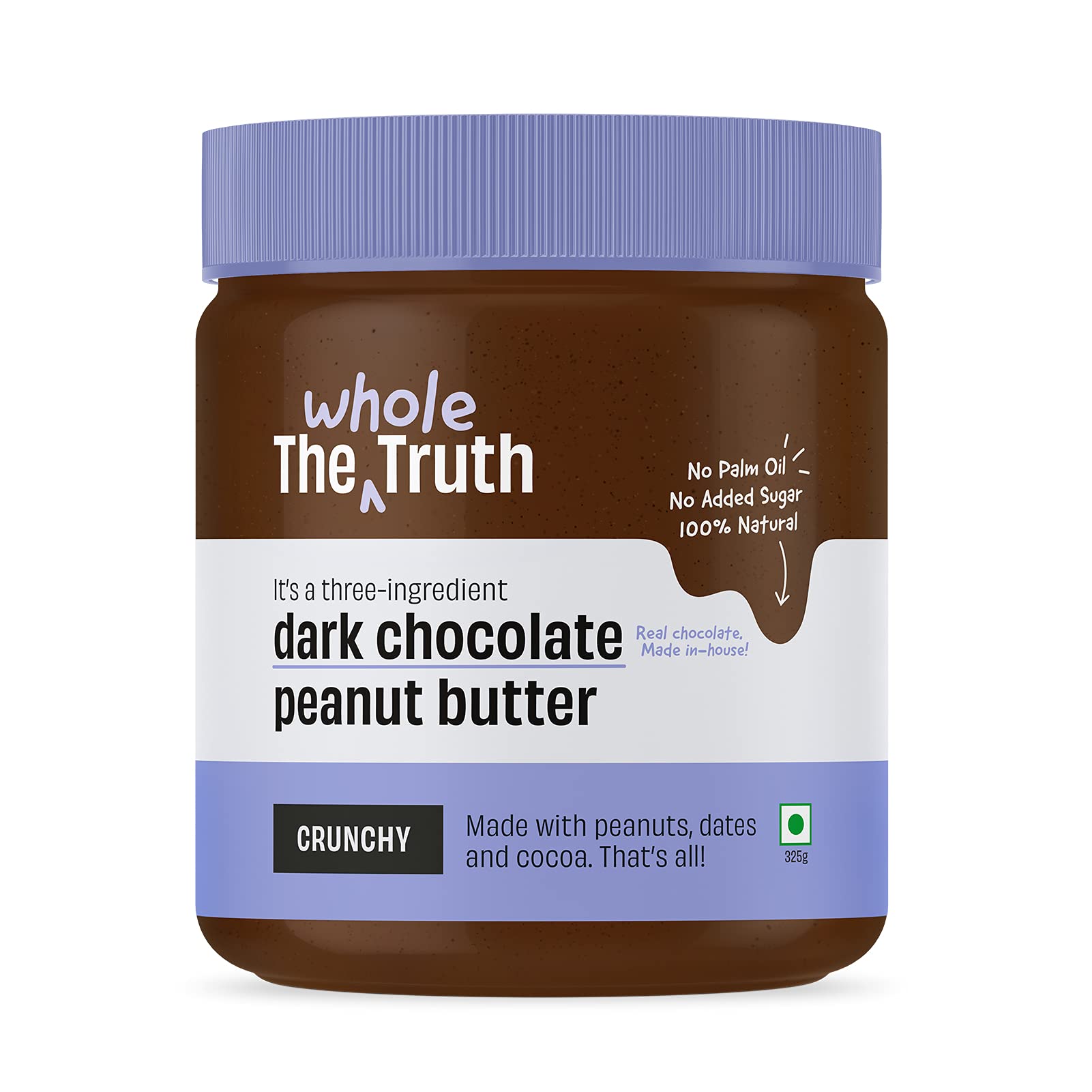The Whole Truth - Dark Chocolate Peanut Butter | 325 g | Crunchy | No Added Sugar | High Protein | No Artificial Sweeteners | No Palm Oil | Vegan | Gluten Free | No Preservatives | 100% Natural (B09C2PJS9L) Amazon Price History, Amazon Price Tracker