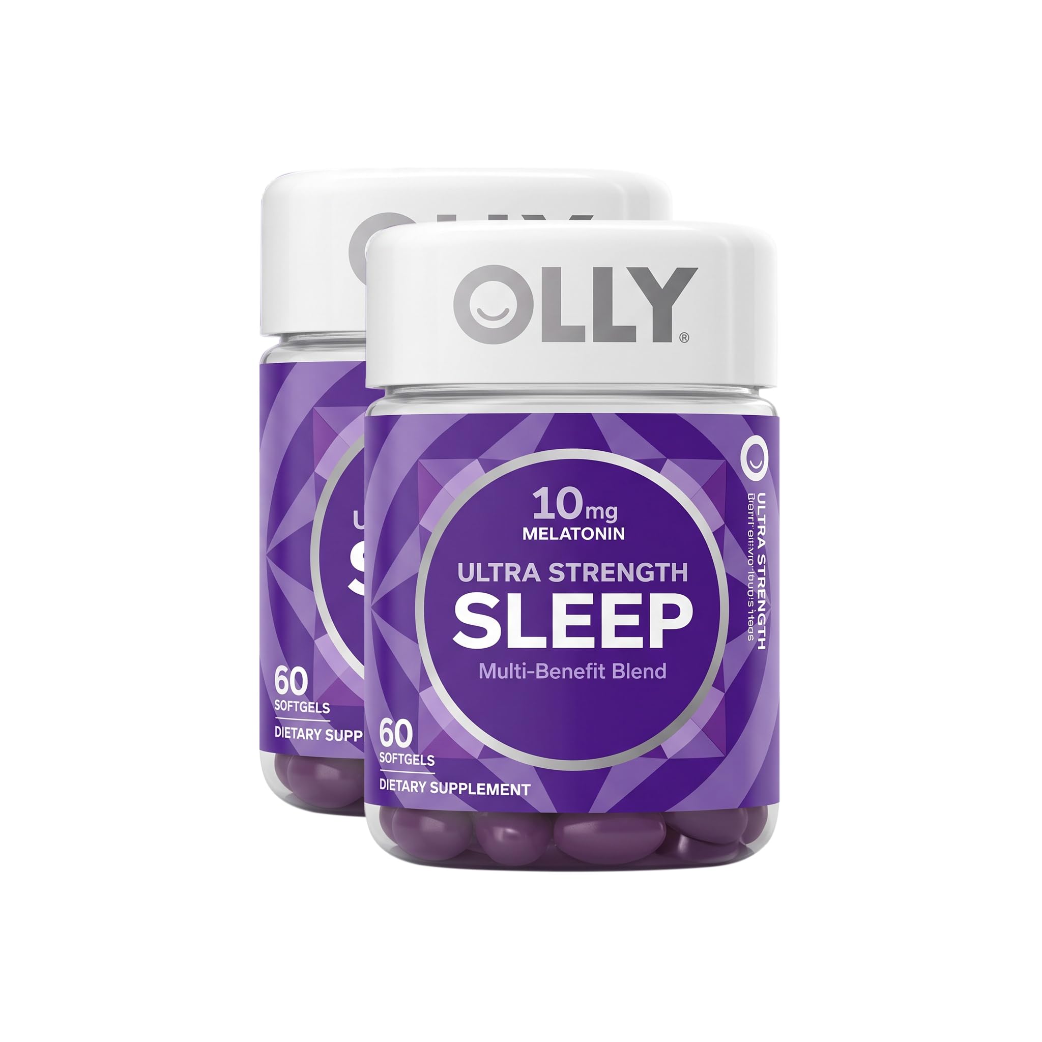 OLLY Ultra Strength Sleep Softgels, 10mg Melatonin, L-Theanine, Chamomile, Magnesium, Lemon Balm, Supports Deep Restful Sleep, Nighttime Sleep Aid, Non Habit-Forming - 60 Count (Pack of 2)