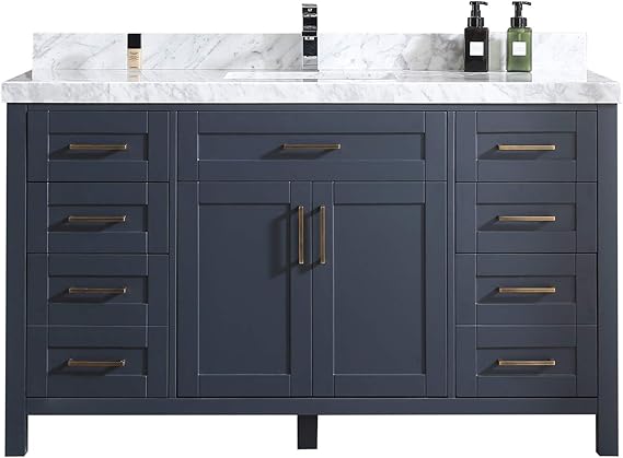 60 In Cambridge Single Sink Vanity In Hale Navy Blue With 5Cm Carrara : Tools & Home Improvement - Amazon.com