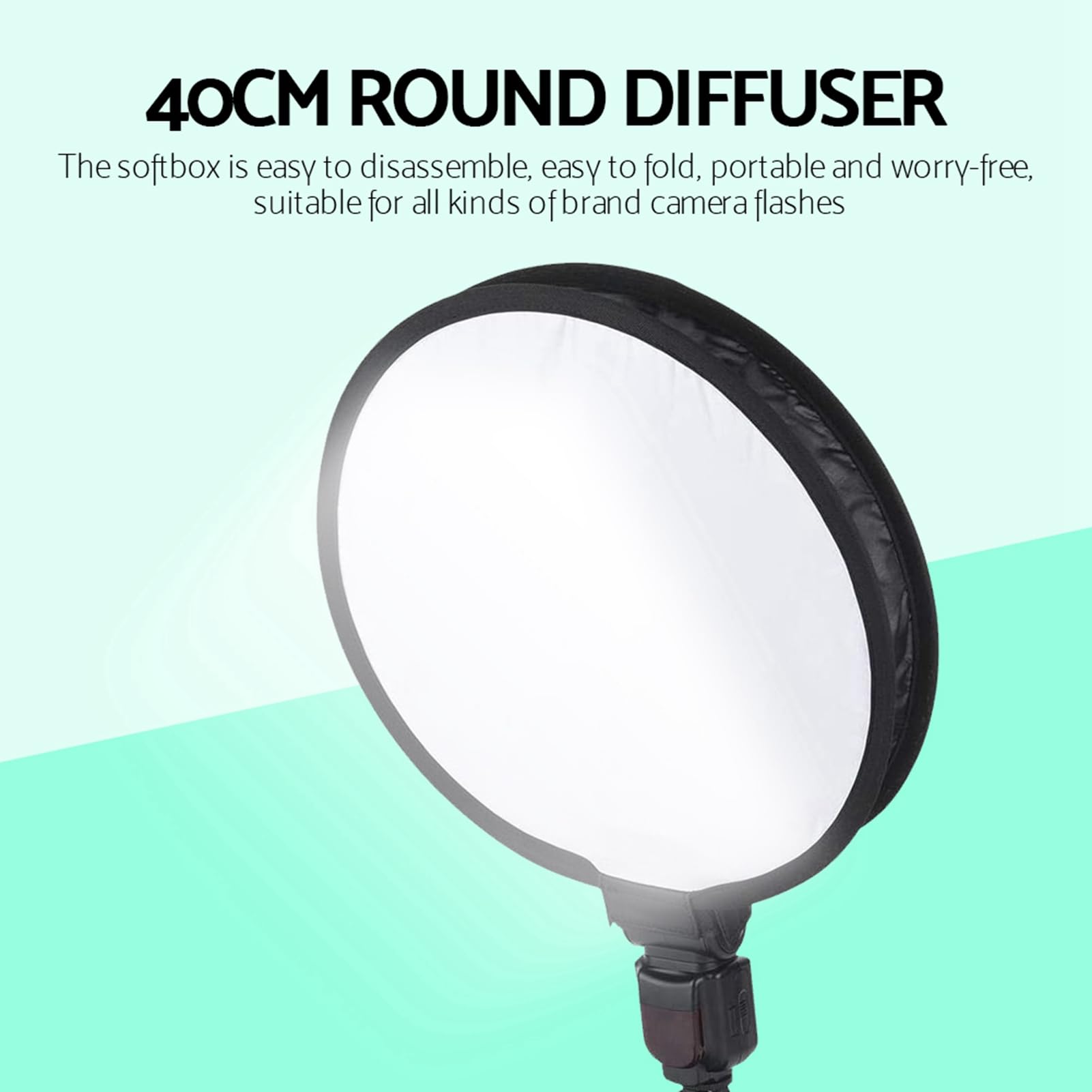 40 Cm Portable Pieghevole a Forma Rotonda Diffusore Softbox per la Luce Flash della Fotocamera