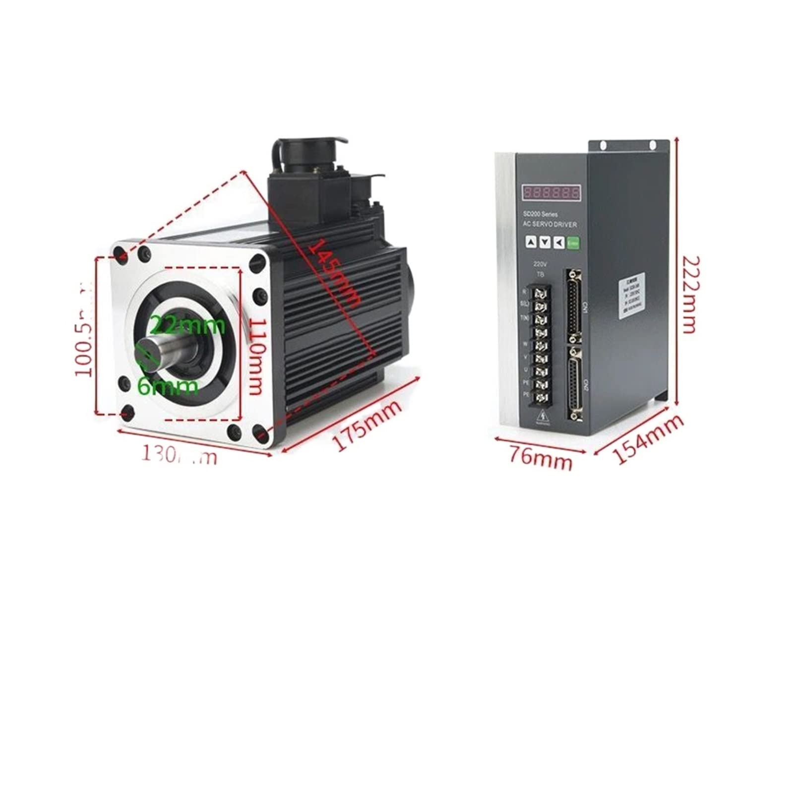 Servomotor-Setbremse Optional 200W 400W 1000W 5kw,Hohe Tragfähigkeit