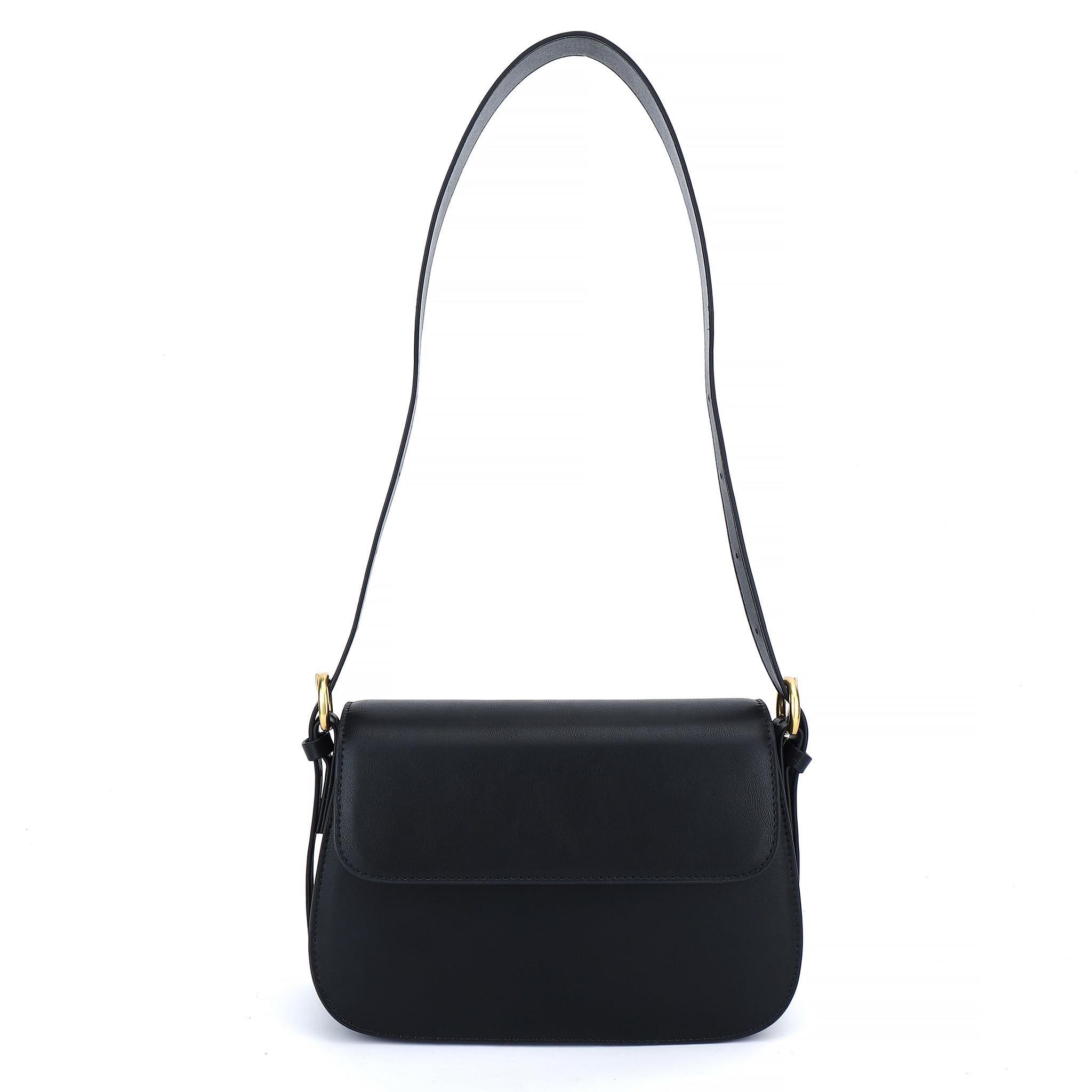 Carlheim Classis Genuine Leather Women's Shoulder Bags, Black, black, Small to Medium
