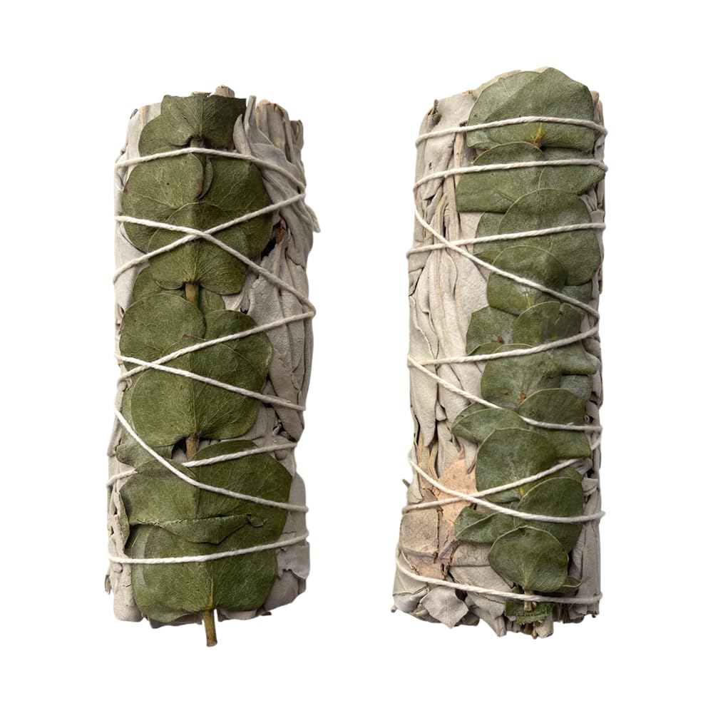 Vie Grey Smudge Stick, White Sage And Eucalyptus 4", Pack Of 2