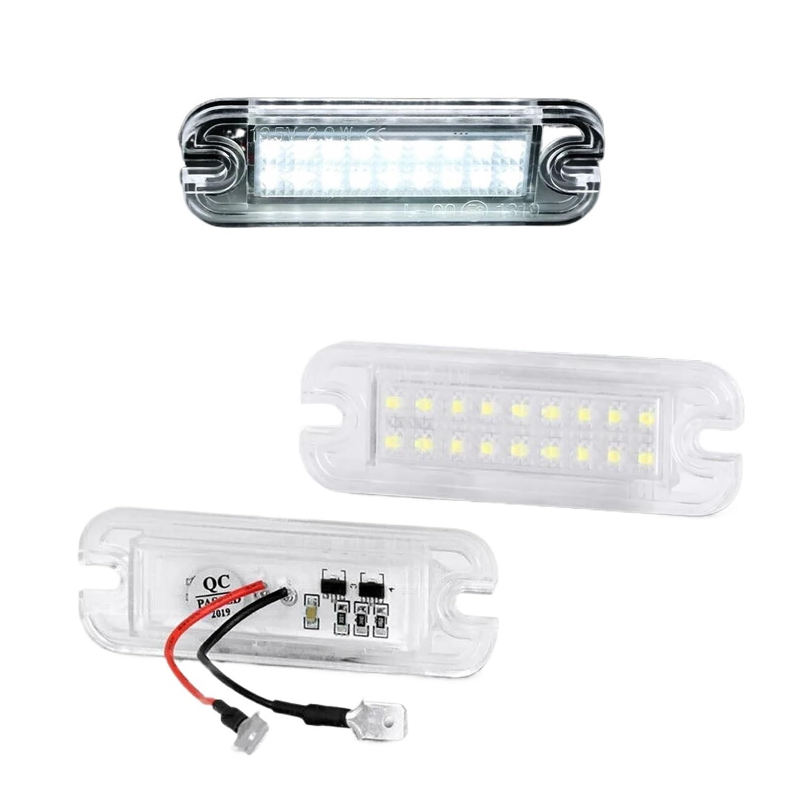 2Pcs No Error White LED License Plate Lights Car Accessories, for Mercedes-Benz W463 G500 G550 G55 G63 G65 AMG, Number Plate Lamps car number plate lights