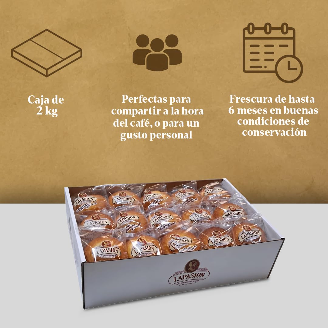 LAPASION - Magdalenas | Bollería | Pan de leche | 2 Kg |