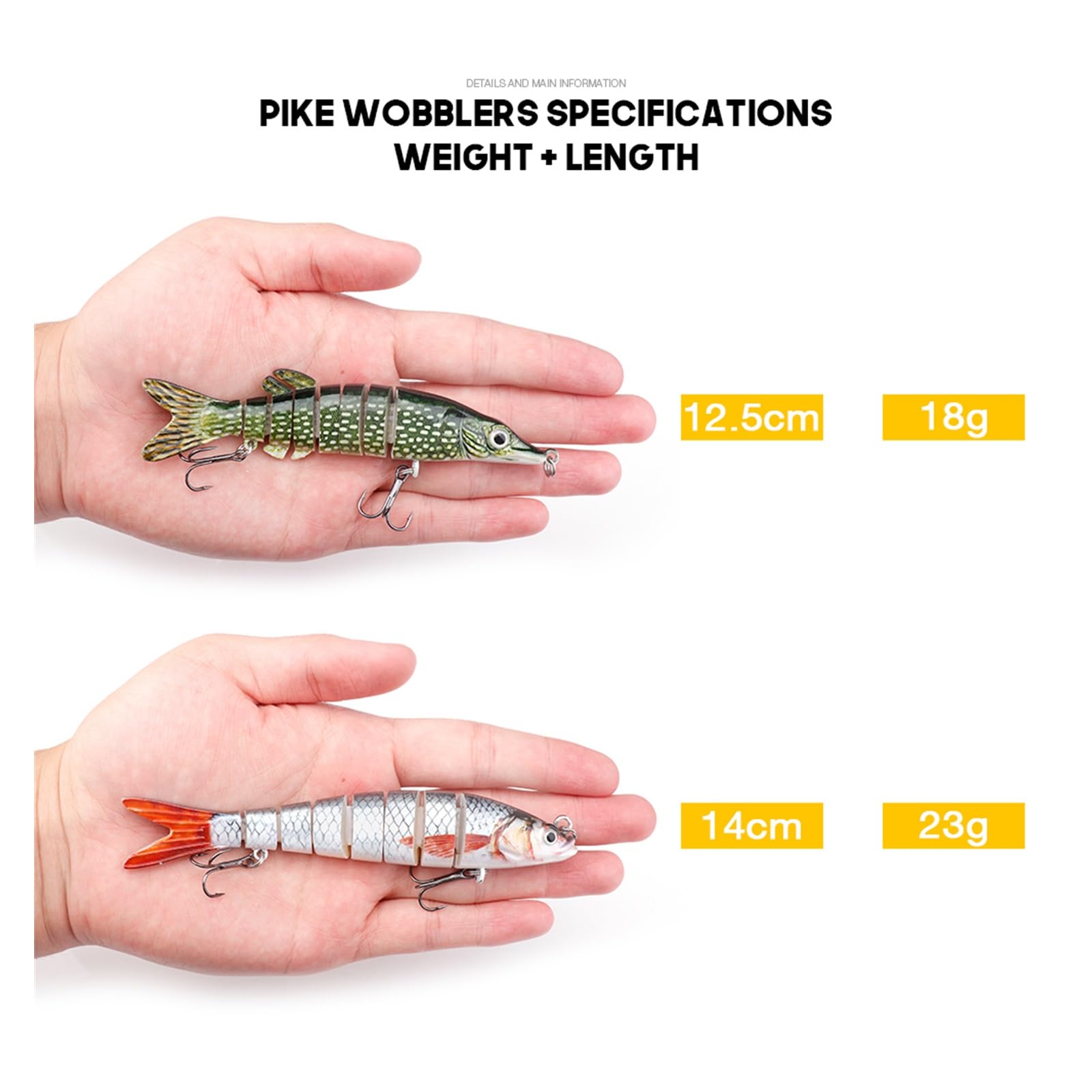 5pcs mischen 8-segmente Köder 18G/23g sinkende Wobbler for Fischereiköder-Set Künstliche Köder