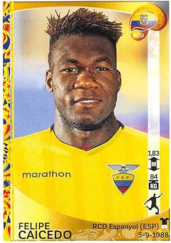 2016 Panini Copa America Centenario Soccer Sticker #156 Felipe Caicedo 2 Inch wide X 3 inch tall album sticker 2016 Panini Copa America Centenario Soccer Sticker #156 Felipe Caicedo 2 Inch wide X 3 inch tall album sticker
