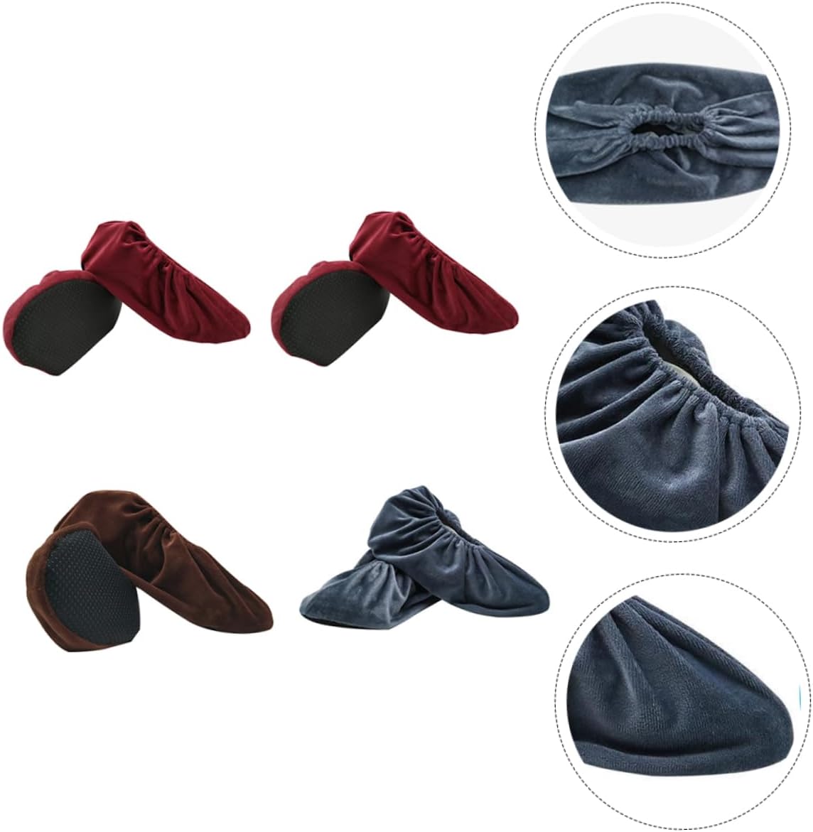 VANZACK Thickened Anti-Slip Shoe Covers for Kids 4 Pairs Lint Resistant Protective Covers Soft Sole for Indoor and Outdoor Use Random Color