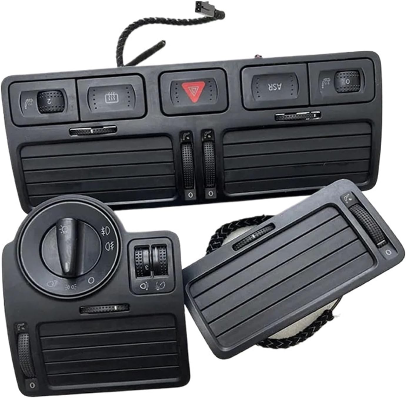 3Pcs / Set Car Black Instrument Air Outlet Central Air-Conditioning Compatible with VW Bora Jetta Golf MK4 1J1819710B