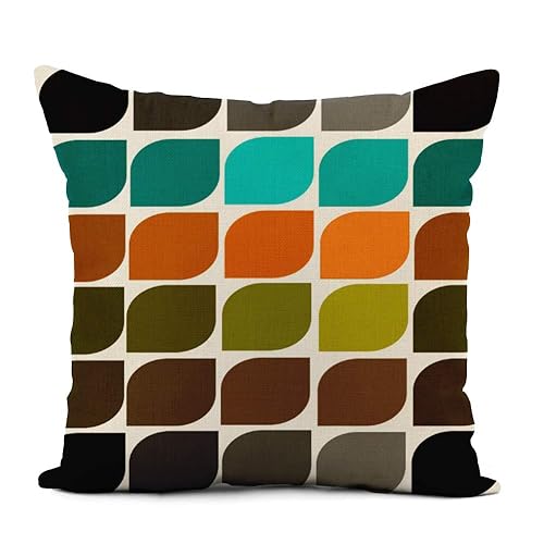 Throw Pillow Cover 16x16 Inch Atomic Mid Century Modern Abstract