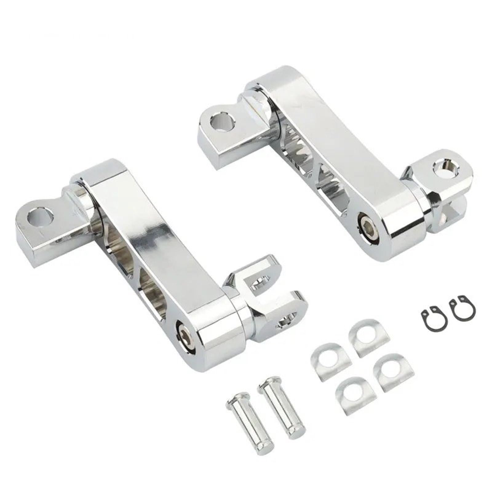 Reposapiés Ajustables Para Motocicleta, Abrazadera Para Pie, Soporte Para Extensiones, Kit De Montaje, Clavijas Para Carretera, Macho Estriberas(Chrome)