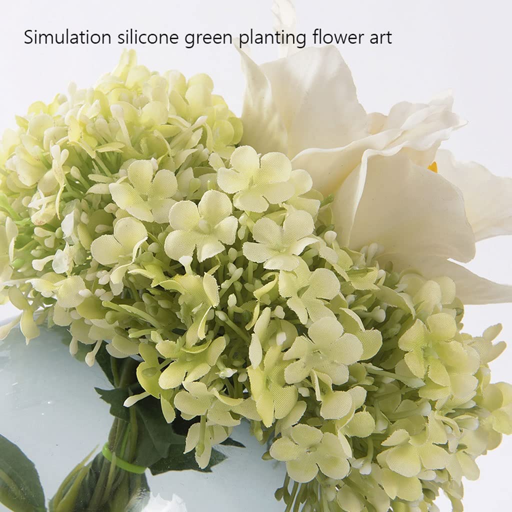 Simulación De Flores Artificiales con Jarrón De Vidrio, Terrario De Flores Y Plantas, Arreglo Floral Hidropónico, Decoración Verde para El Hogar, La Oficina, La Cocina Y,26cm/10.2in