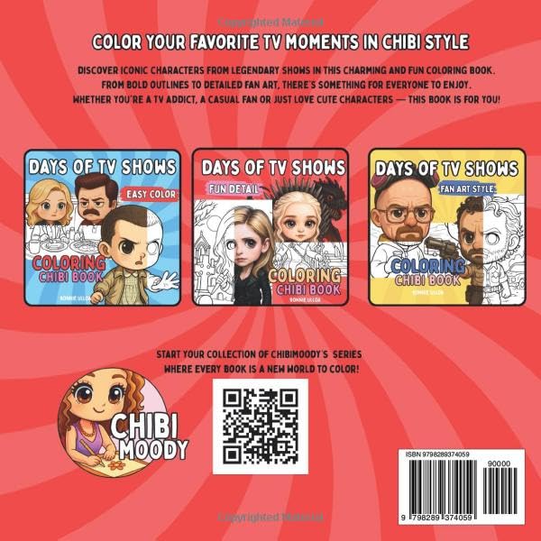 Days of TV Shows – Fun Detail (ChibiMoody Coloring Books #2): Expressive Chibi Art from Your Favorite Series image 3