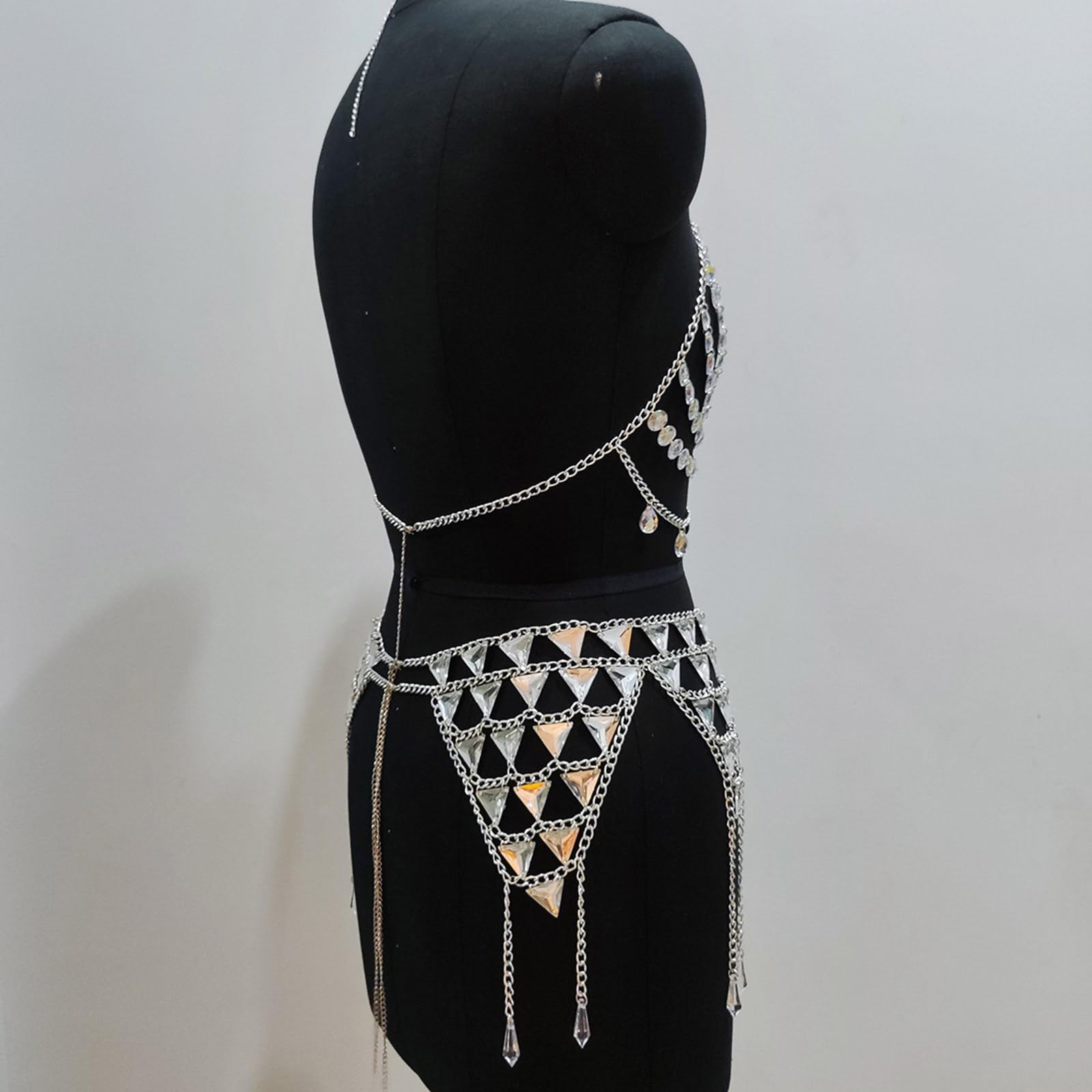 Catena multifunzionale per la vita del corpo con cristalli Home Accent accessorio alla moda per abbigliamento casual o abiti da sera catena pancia