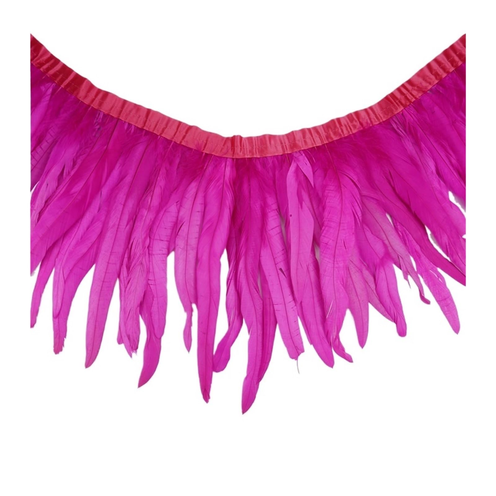 Frangia Con Piume 2 metri Colorato Gallo Coda Piuma Trim for Il Cucito E Artigianato FAI DA TE Piume Frange for I Vestiti Accessori di Carnevale