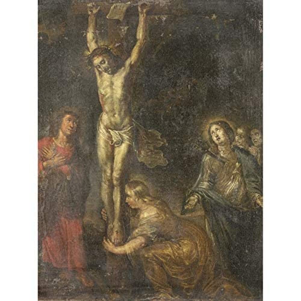 Artery8 Christ On The Cross Painting Unframed Wall Art Print Poster Home Decor Premium