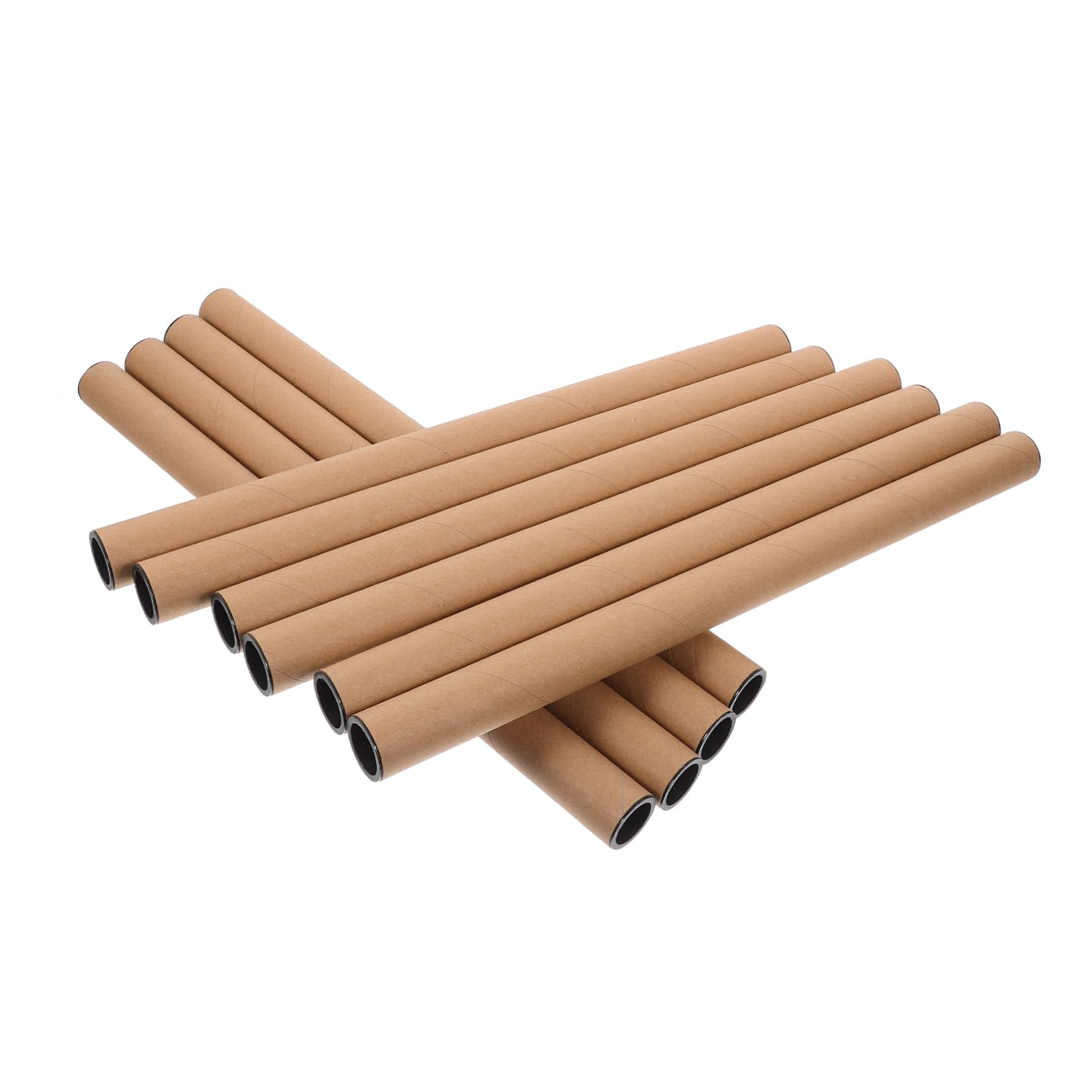 FUNOMOCYA 10pcs Kraft Paper Mailing Tube for Diy Reusable Stationery Storage Tube Cardboard Poster Tube for Artwork 1.5'' x 12''