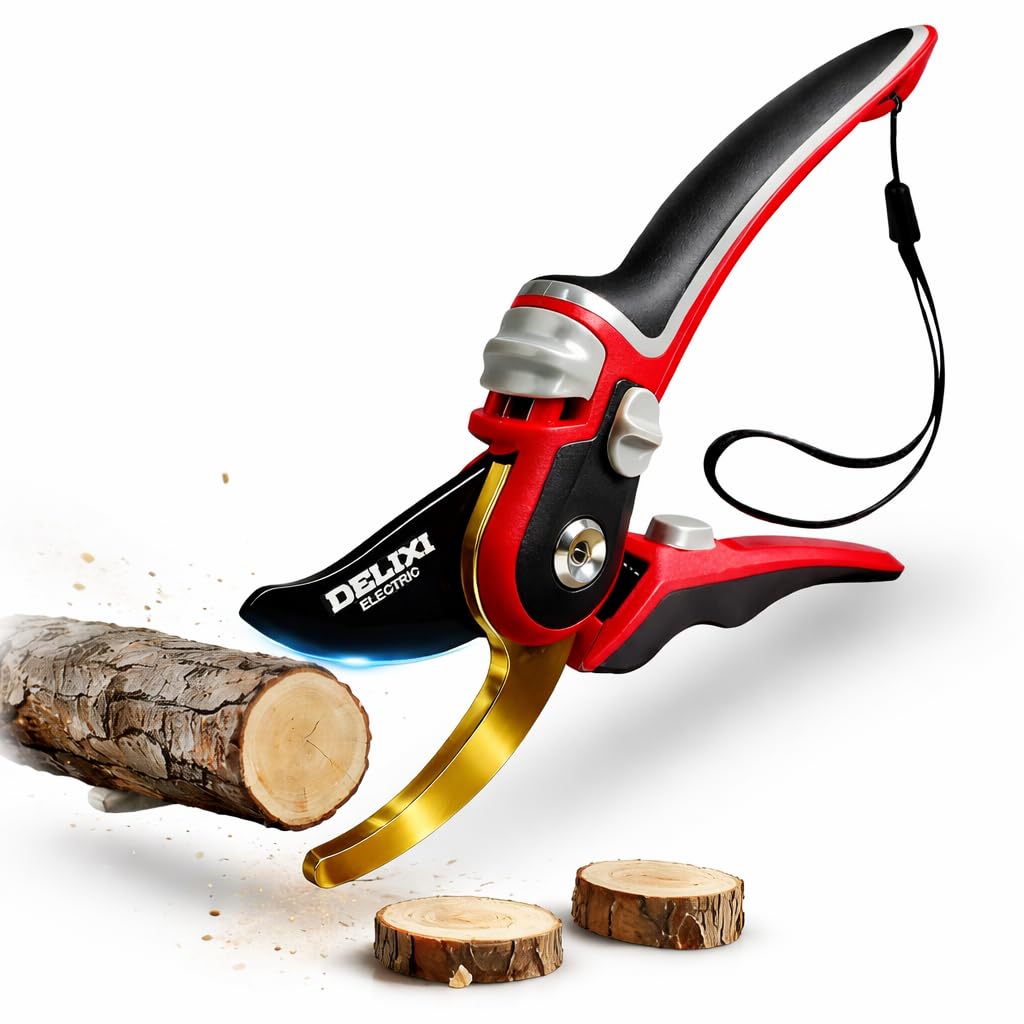 Garden Secateurs for Weak Hands/Arthritis โ Bypass Heavy Duty 35mm Cut, Rustproof SK5 Teflon Blade for Plants, Adjustable Grip & Free Rope โ Gardening Gifts for Women/Men