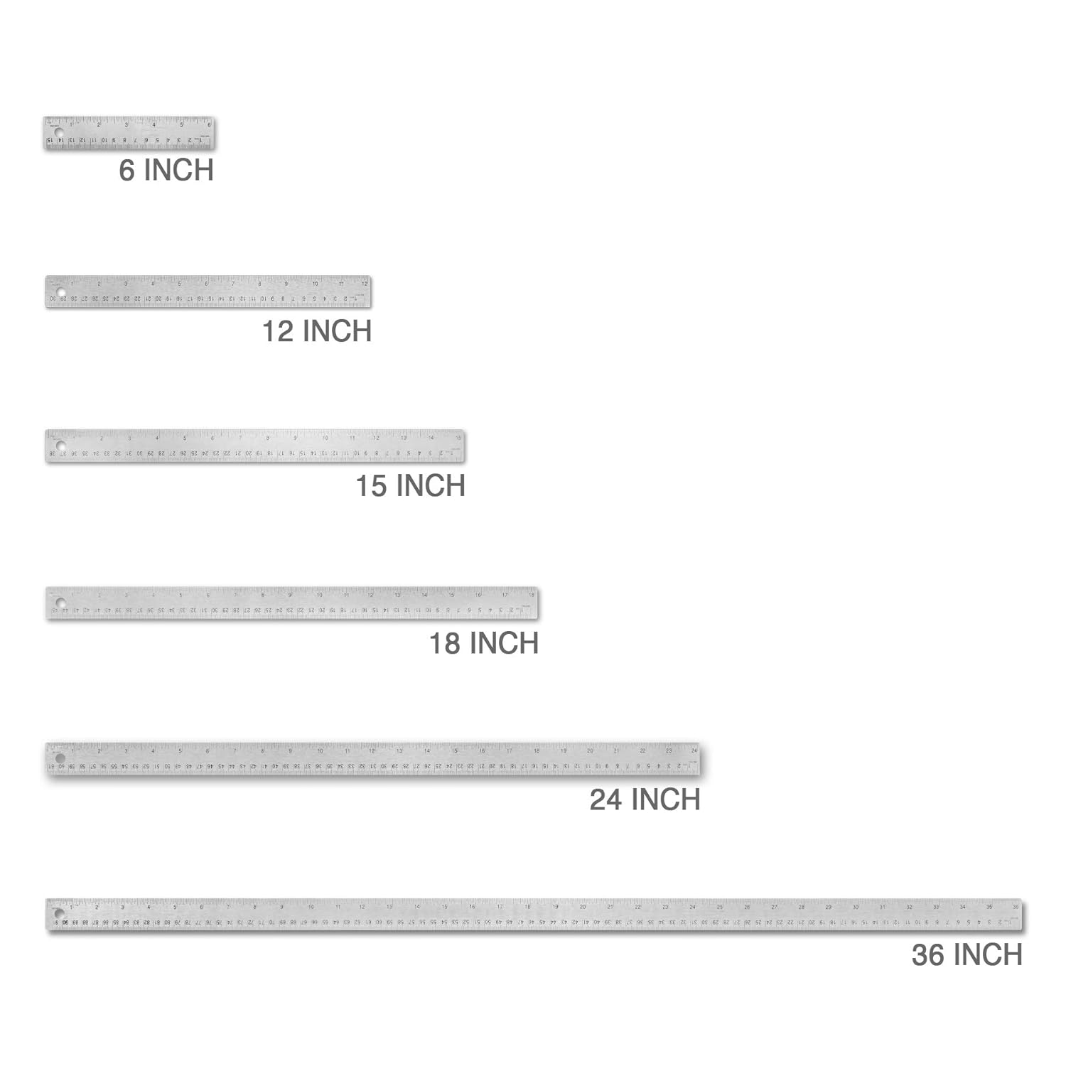 Alumicolor Flexible Stainless Steel ruler, measuring tool, 24IN