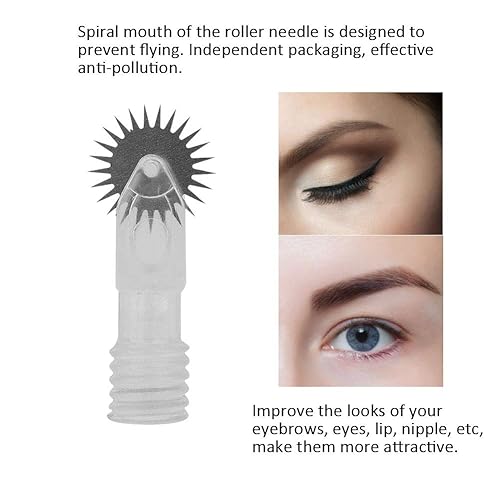 Miniatura 8 de Juego de tatuajes de moda, 1 bolígrafo de tatuaje de doble punta + 5 agujas de cejas enrollables, herramienta de maquillaje, bolígrafo manual para