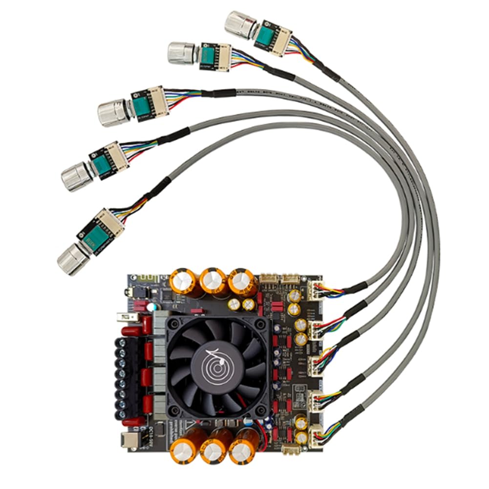 Carte D'Amplificateur de Puissance NuméRique -AS21P, Module D'Amplificateur Bluetooth StéRéO 2 X 3000 W + 600 W avec Caisson de Basses et Blindé