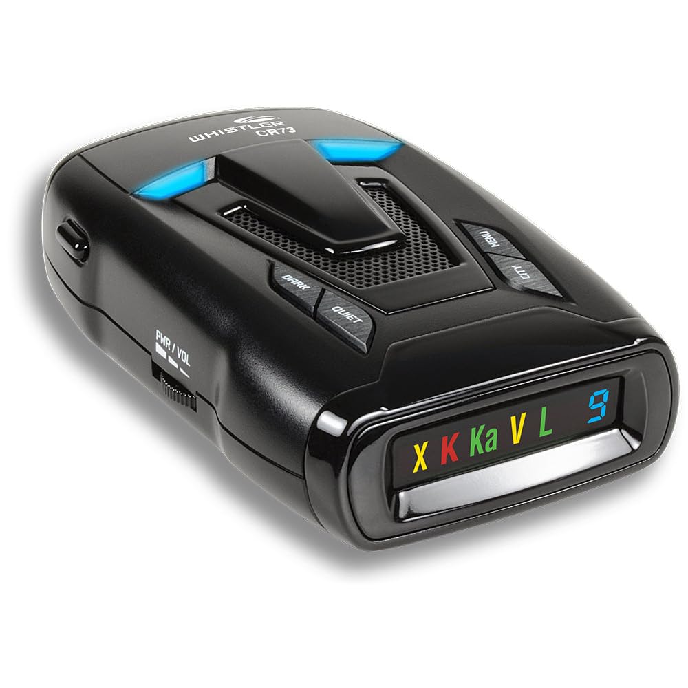 Whistler CR73 Radar Detector with power cord connected