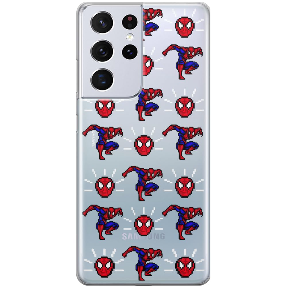 ERT GROUP mobile phone case for Samsung S21 ULTRA original and officially Licensed Marvel pattern Spider Man 025 optimally adapted to the shape of the mobile phone, partially transparent