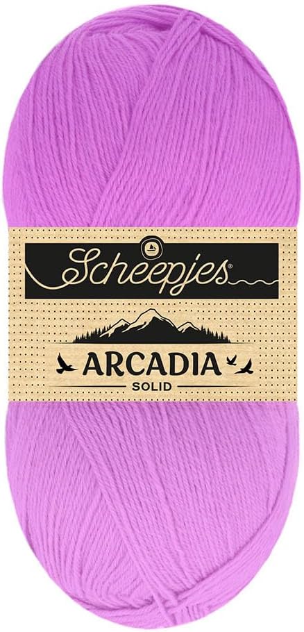 Scheepjes Arcadia Solid Sock Yarn, 100 g (3.5 oz) – Wool/Polyamide Blend, Color 813 Lavender, 1 Skein