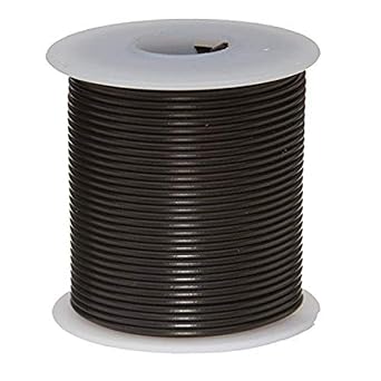 Remington Industries 24UL1007SLDBLA25 24 AWG Gauge Solid Hook Up Wire, 25 feet Length, Black, 0.0201" Diameter, UL1007, 300 Volts