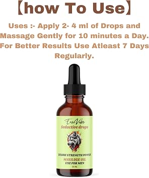 Male XXL Extra Power Strength Massage Essential Oil - Men's Strengthening Massage Oil for Huge Enhanced Size with Thickness and Strength, Prolonged Performance - 30ml
