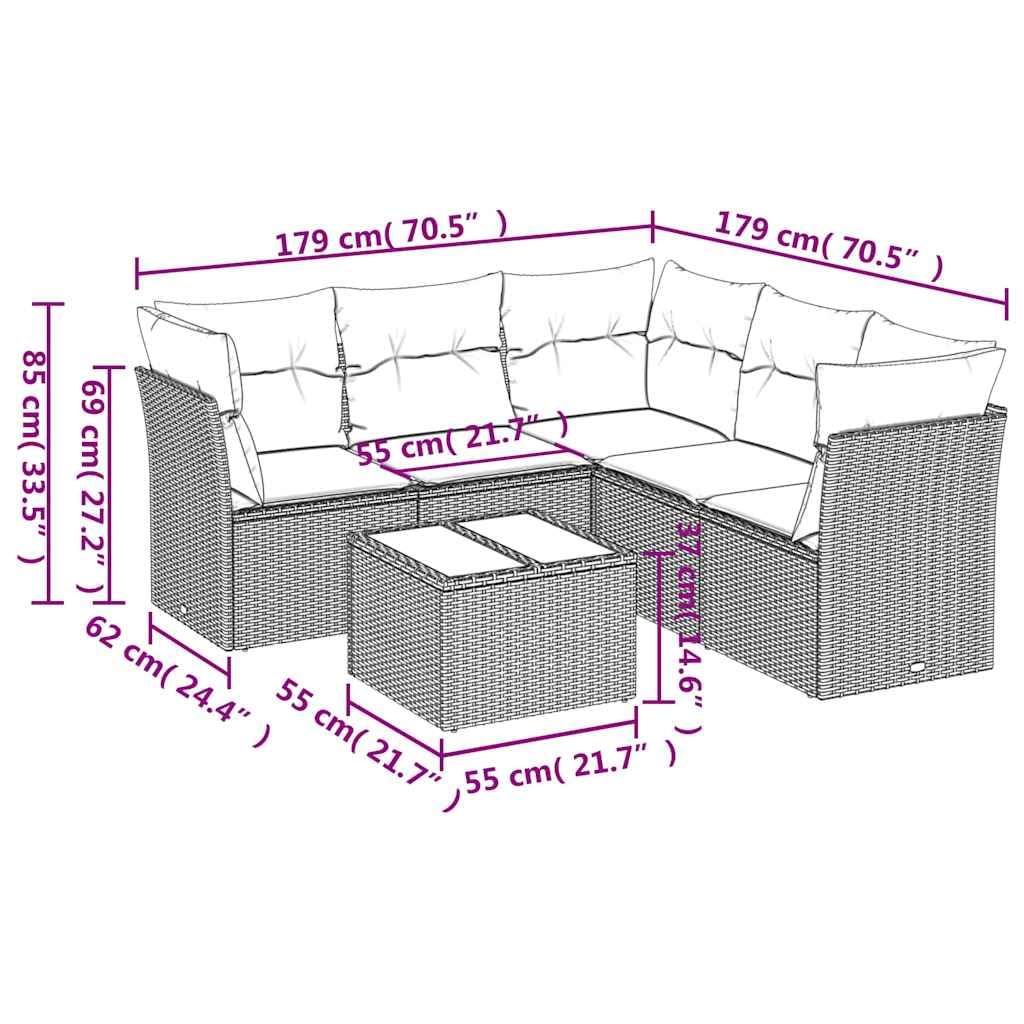 polirattan czarny na taras i patio z poduszkami 51.7 cm