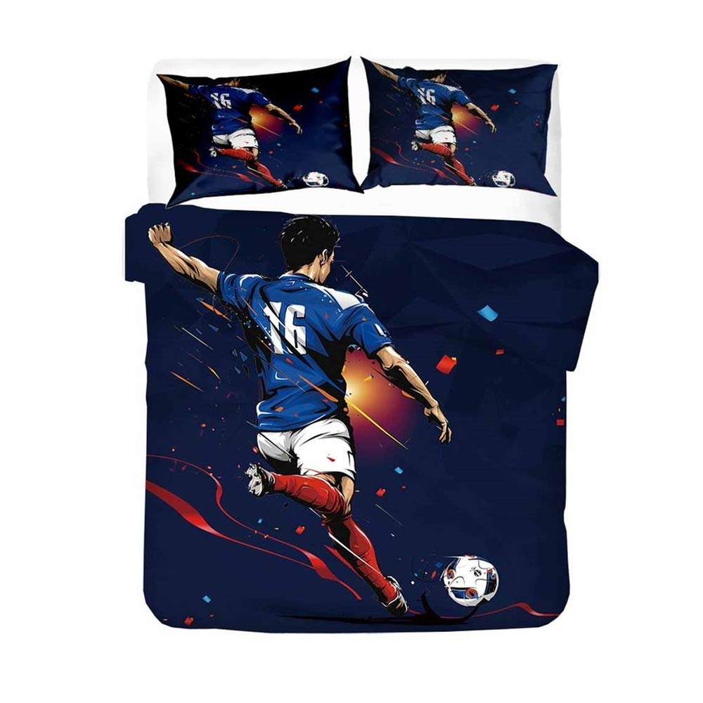 Parure de lit 3D football 210x245 cm pour ravir votre enfant sans refaire la déco de sa chambre