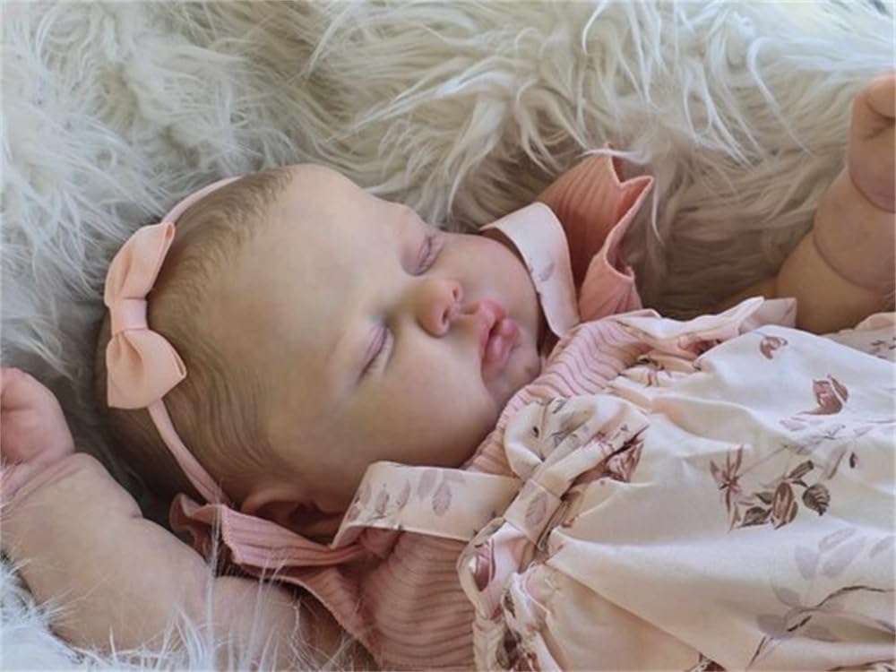 Anano Reborn Baby Dolls 24 inch Real Life Size Realistic Newborn Sleeping Baby Dolls Soft Cloth Body Life Like Reborn Doll with Painted Hair for Kids Ages 3+ - Image 2