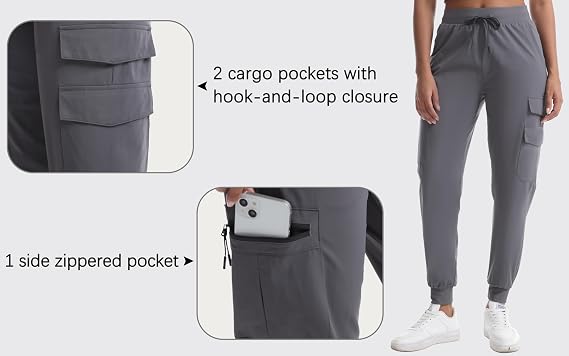 Women's Lightweight Cargo Hiking Pants with 5 Pockets Water Resistant