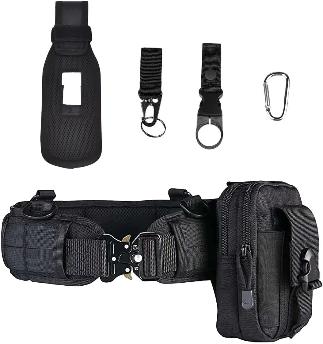 Fishing Belt Rod Holder, Adjustable Nylon Wading Belt with Detachable Tackle Bag, Fishing Rod Pole Holder Stand Up Waist Fighting Belt for Fishing, Gift for Fisherman