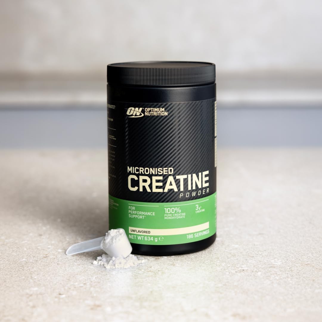 Optimum Nutrition Micronised Creatine Powder, 100% czystego monohydratu kreatyny w proszku dla wydolności i mocy mięśni, Bezsmakowy, 93 porcje, 317 g