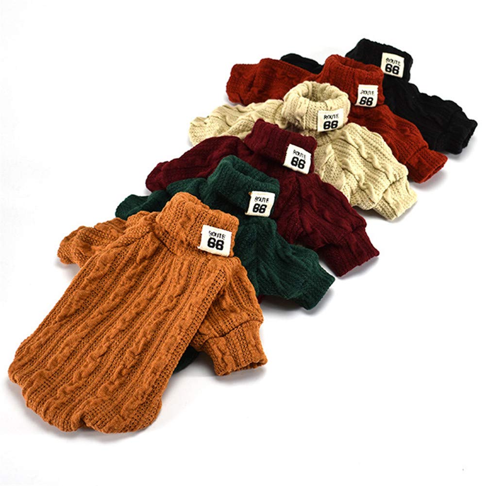 Pet chaud pull à col roulé, vêtements de bouledogue français, manteaux pour chiens, petits et moyens chiens sur des vêtements, des cadeaux pour animaux de compagnie de mode, six styles XS-L,5,L