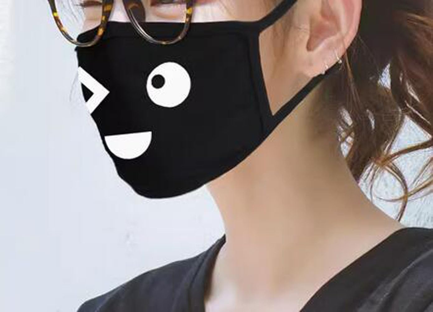 Unisex Cartoon Mouth Mask Reusable Face Masks 2 Pack Washable Cotton Face Protection for Adult Teens