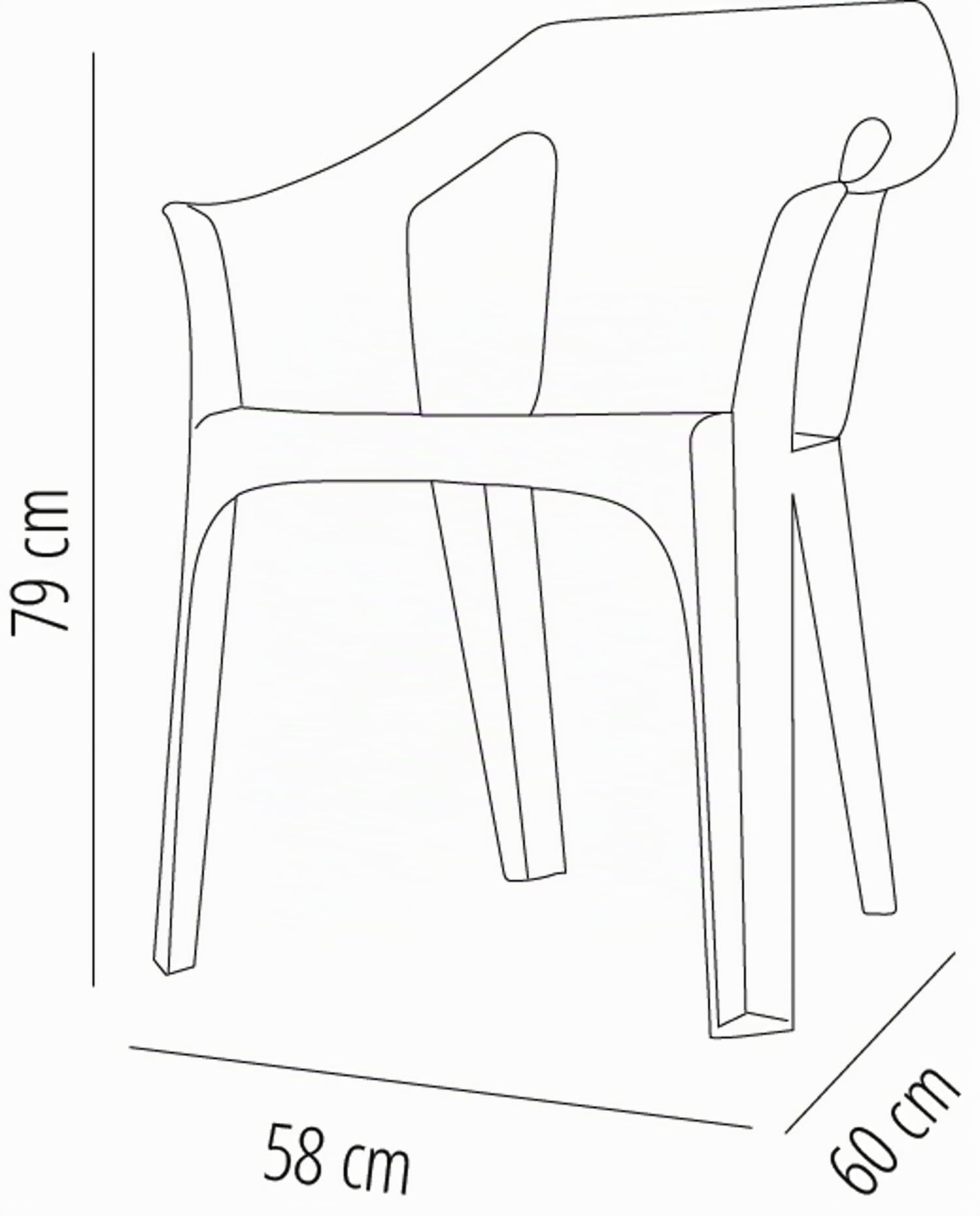 garbar Cool Set 2 Silla con Brazos Exterior | jardín, terraza, balcón, Picnic, Camping, Catering, Eventos, reuniones | diseño, Ligero, apilable | Blanco